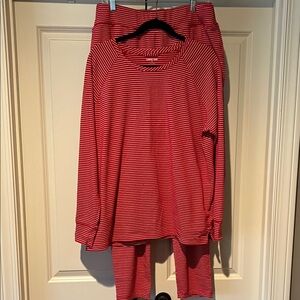 Lands' End Womens XL (18) Red Striped Pajama Set